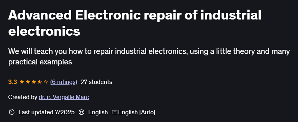 Pictures · Udemy — Advanced Electronic repair of industrial electronics 2025-1