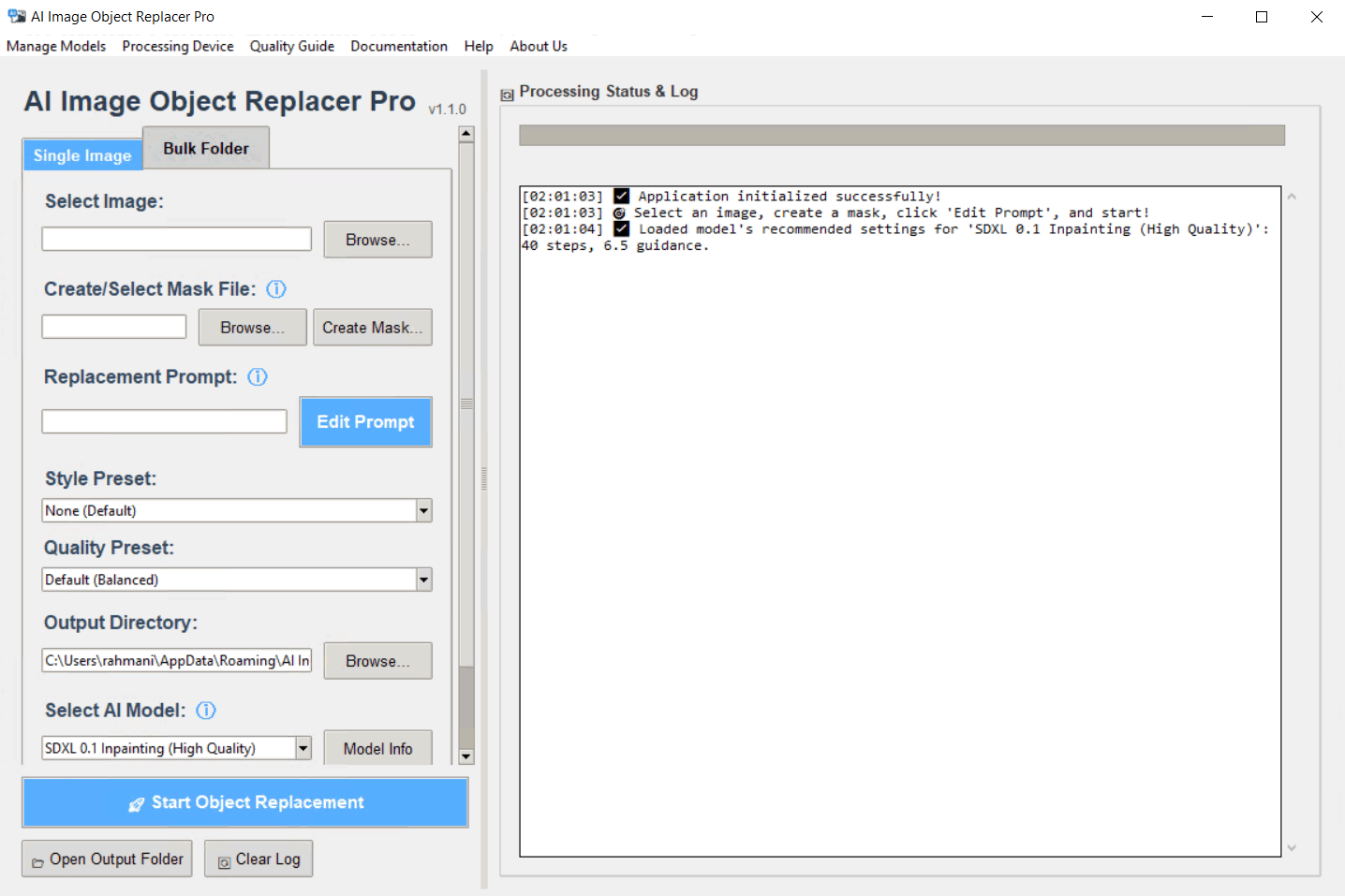 Images · AI Imagerie de l'objet de remplacement 1.1.0