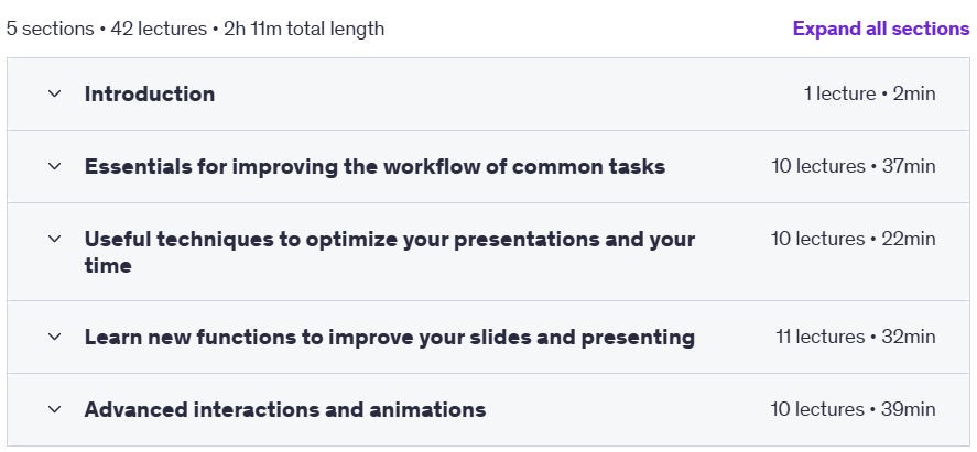 موضوعات الدورة · 40 نصائح PowerPoint والخدع – أفضل الشرائح في دقائق 2025-5