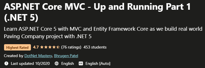 Pictures · Udemy — ASP.NET Core MVC – Up and Running Part 1 (.NET 5) 2020-10