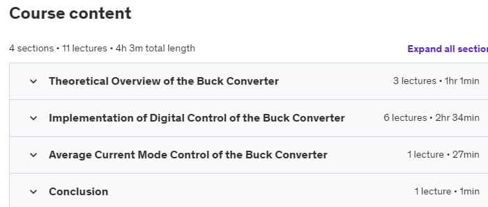 Course topics · Udemy — STM32 Buck Converter Control Mastery 2023-11