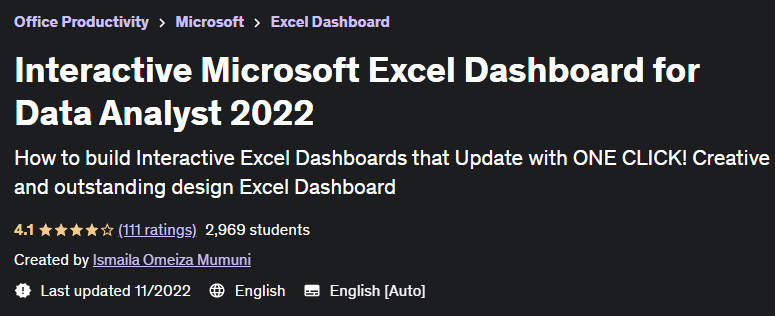 Pictures · Udemy — Interactive Microsoft Excel Dashboard for Data Analyst 2022 2022-1