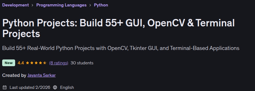 图片 · Python 项目名称:Build 55+ GUI、OpenCV 和终端项目 2026-1