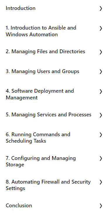 Course topics · LinkedIn — Ansible for Windows Administration 2024-11