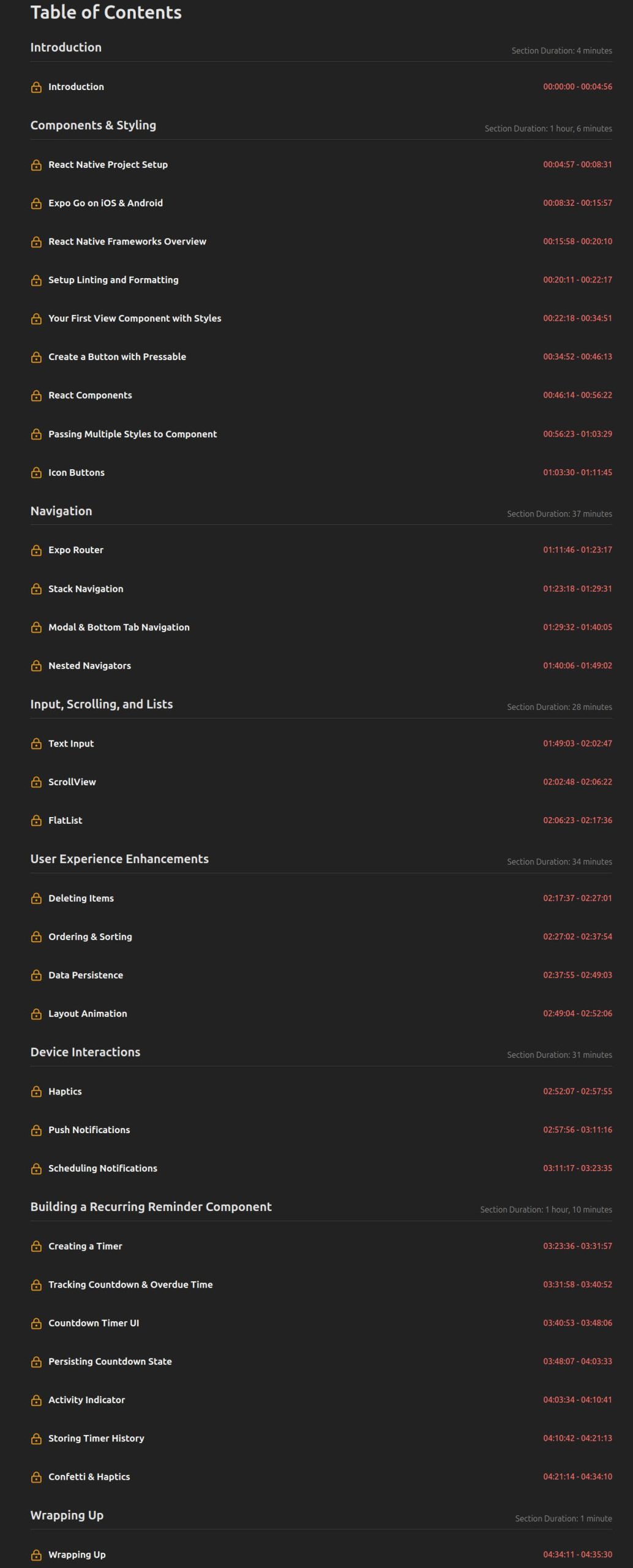 Course topics · React Native, v3 2024-9