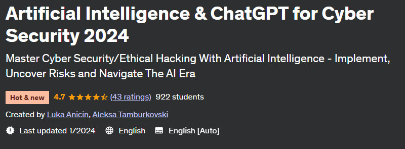 Pictures · Udemy — Artificial Intelligence & ChatGPT for Cyber Security 2025 2024-1/2025-1