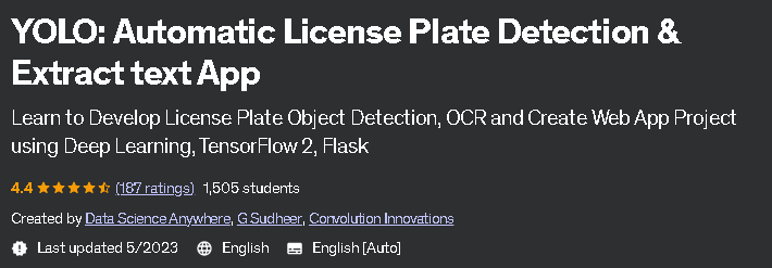 Pictures · Udemy — YOLO: Automatic License Plate Detection & Extract text App 2022-2