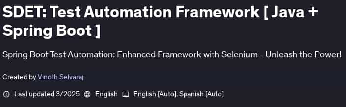 이미지 · SDET : 테스트 자동화 프레임 워크 [ Java + Spring Boot ] 2025-3