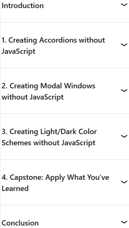 Sujets du cours · Moderne CSS Techniques sans JavaScript 2025-4