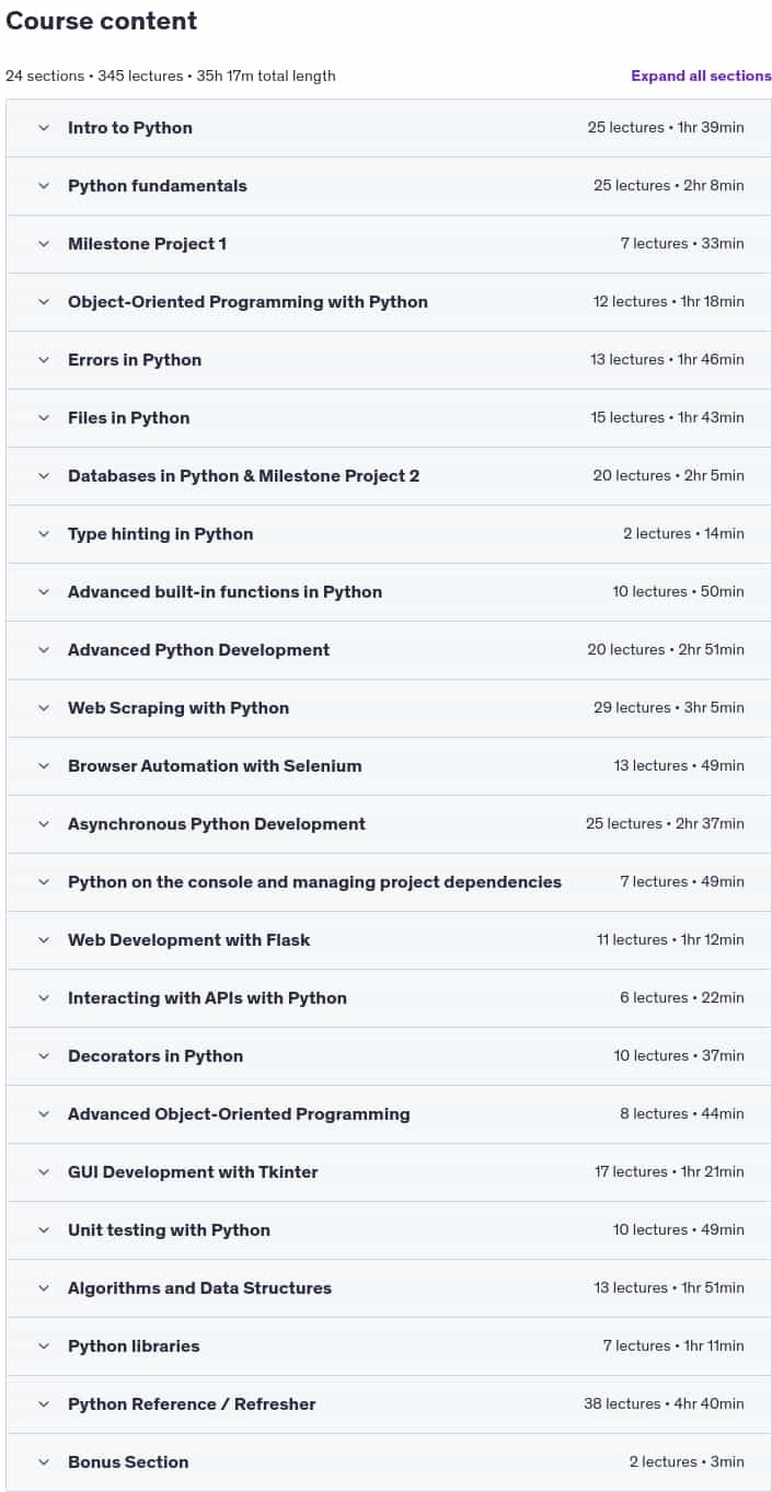 कोर्स के विषय · पूर्णता Python सीखने के तरीके Python करने के लिए में 2025 2025-5