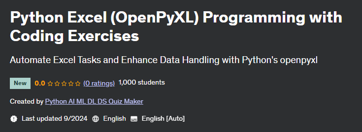 Pictures · Python Excel (OpenPyXL) Programming with Coding Exercises 2024-9