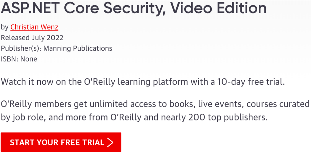 Pictures · Oreilly — ASP.NET Core Security, Video Edition 2022-7