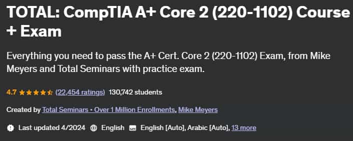 Pictures · Udemy — TOTAL: CompTIA A+ Core 2 (220-1102) Course + Practice Test 2024-2