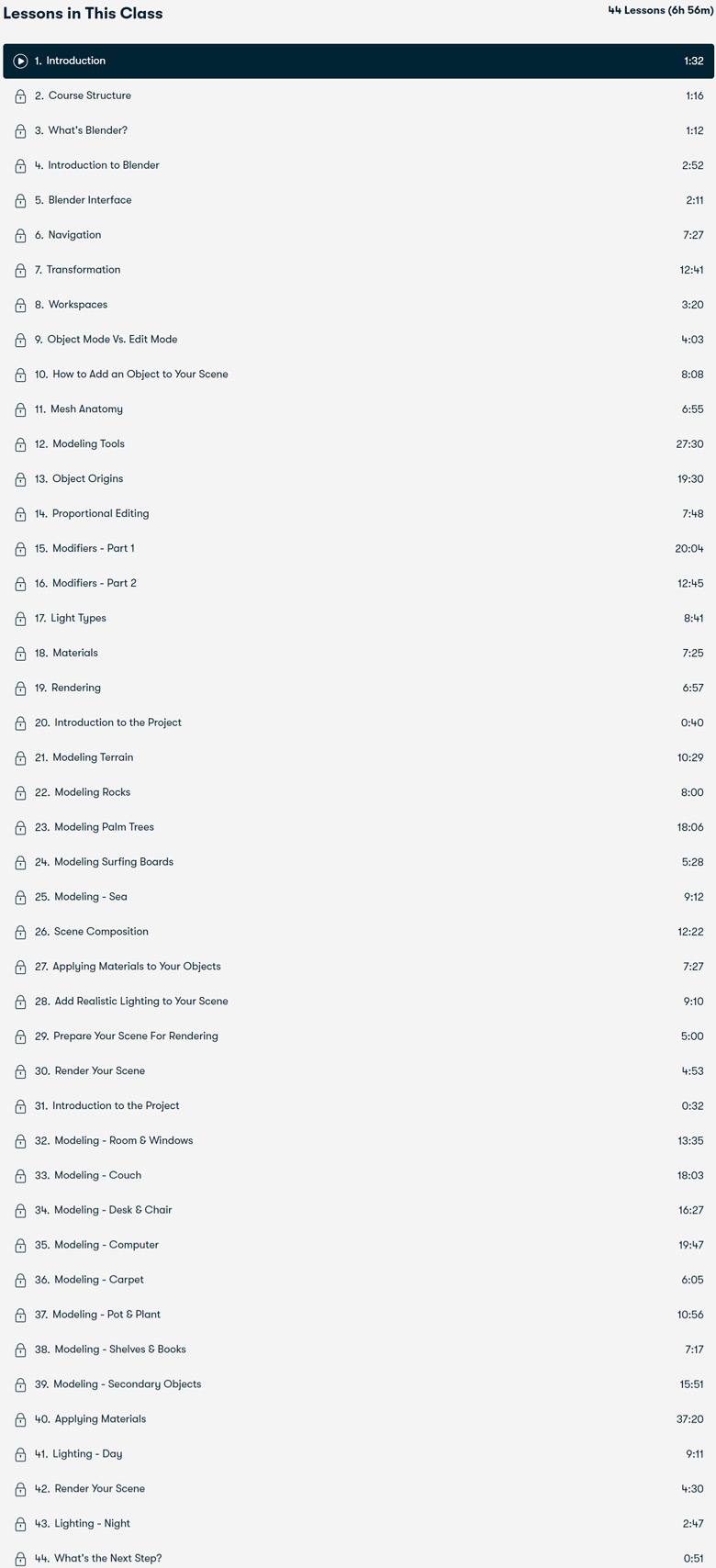 Course topics · Learn Blender 3D: Become a 3D Illustrator by Mastering Blender 2022-3