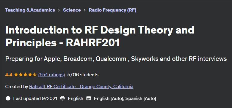 Pictures · Introduction to RF Design Theory and Principles – RAHRF201 2021-6