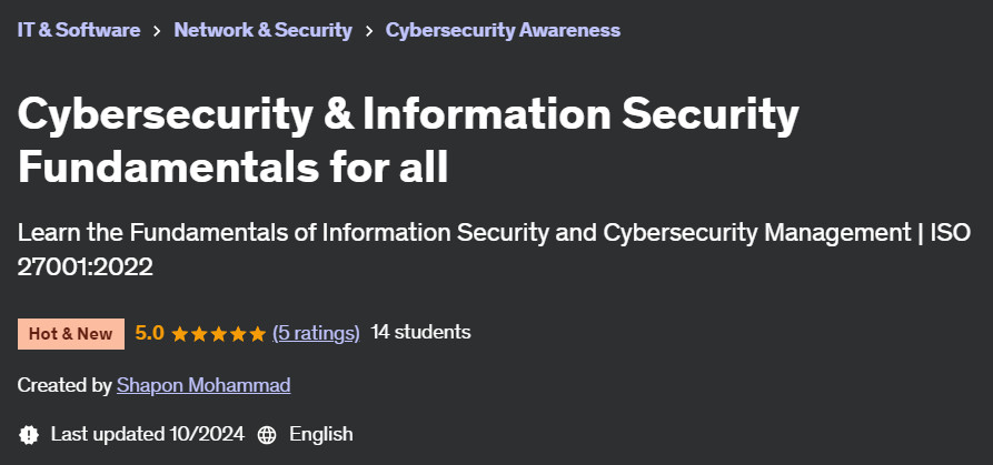 Pictures · Udemy — Cybersecurity & Information Security Fundamentals for all 2024-9