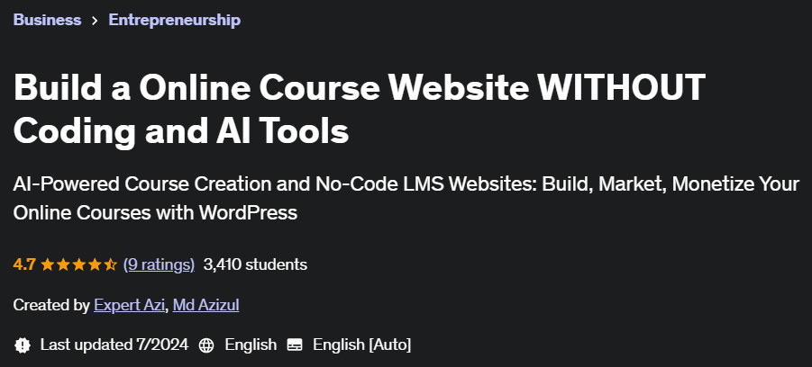 Pictures · Build a Online Course Website WITHOUT Coding and AI Tools 2024-7