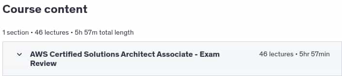 Course topics · Udemy — AWS Certified Solutions Architect Associate – EXAM REVIEW 2024-8