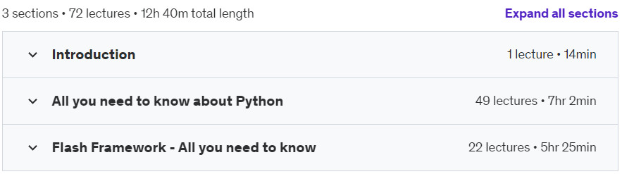 Course topics · Python & Flask Framework for Beginners – 2024 2024-6