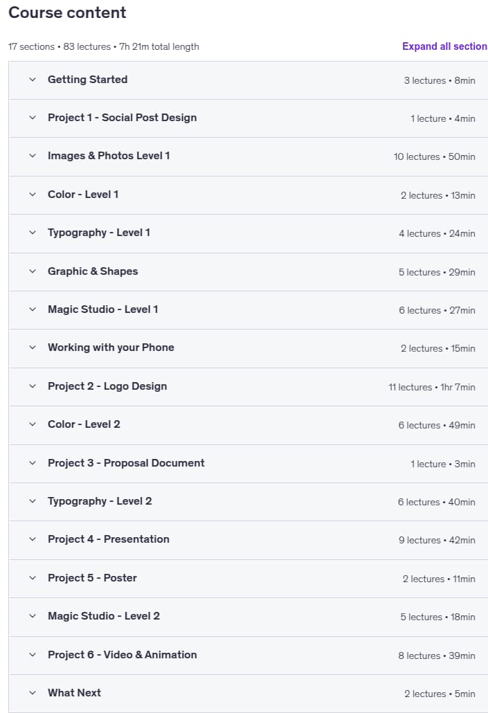 Course topics · Canva Design Essentials 2025-4