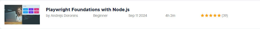 Pictures · Pluralsight — Playwright Foundations with Node.js 2024-8