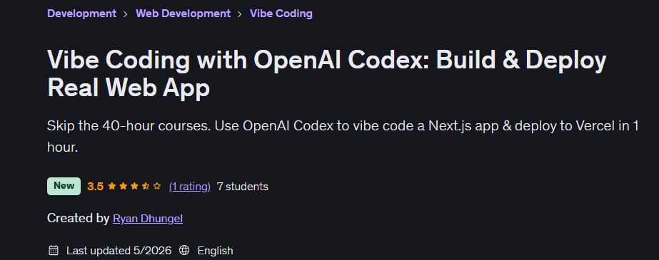 Bilder · Vibe Coding mit OpenAI Codex: Bauen und Entwickeln Sie eine echte Web App 2026-5