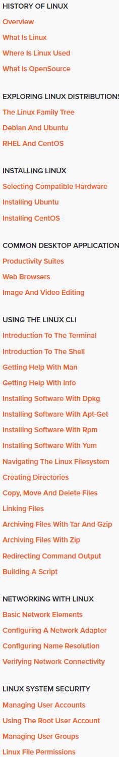 Course topics · ITProTV — Linux Essentials 2020-4