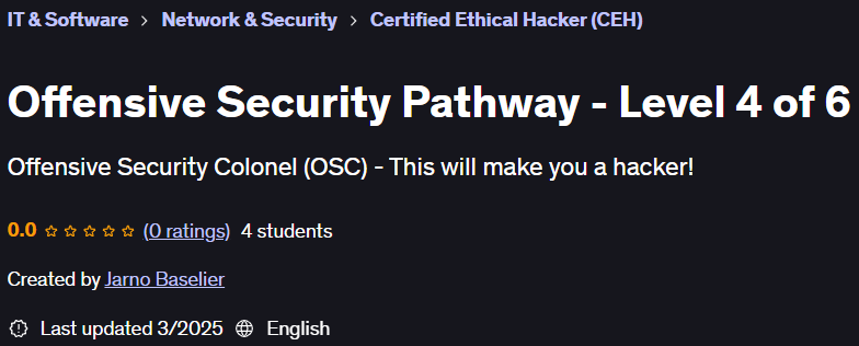 Pictures · Udemy — Offensive Security Pathway – Level 4 of 6 2025-3