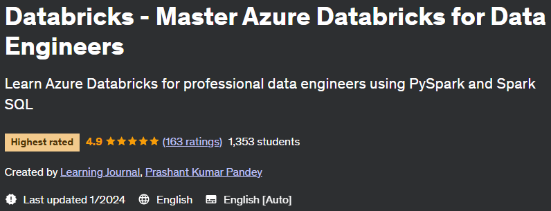 Pictures · Udemy — Databricks – Master Azure Databricks for Data Engineers 2024-1