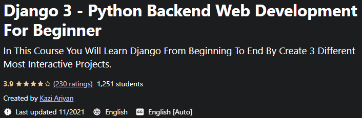 Pictures · Django 3 – Python Backend Web Development For Beginner 2021-11
