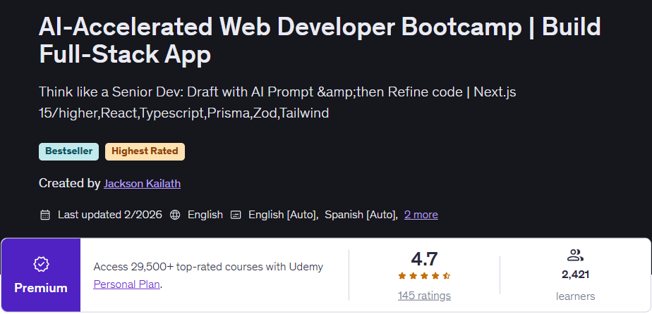 चित्र · AIWeb Developer Bootcamp और Full-Stack App बनाएं 2026-2