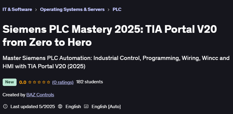 الصور · سيمنز PLC Mastery 2025TIA Portal V20 من الصفر إلى البطل 2025-5