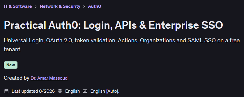 Pictures · Practical Auth0: Login, APIs & Enterprise SSO 2026-8