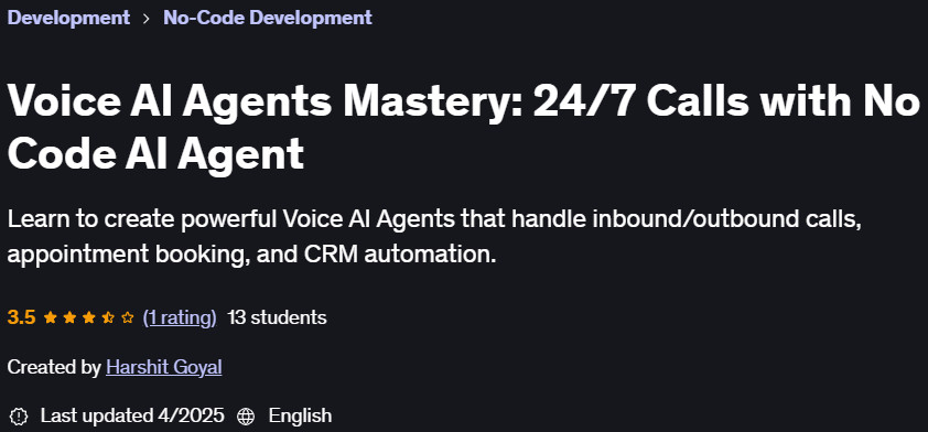 Pictures · Udemy — Voice AI Agents Mastery: 24/7 Calls with No Code AI Agent 2025-4