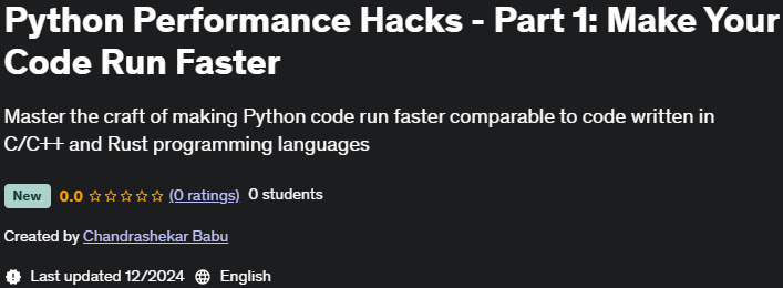 Pictures · Udemy — Python Performance Hacks – Part 1: Make Your Code Run Faster 2024-12