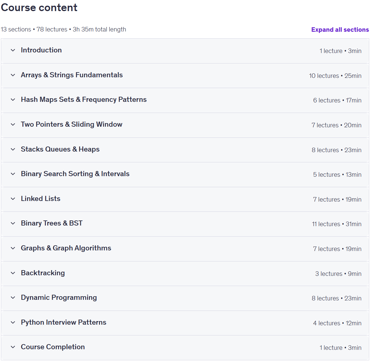 Course topics · Python Coding Interview Prep 2026: 70+ Real Problems 2026-9