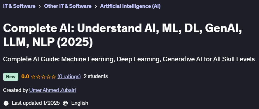 Pictures · Complete AI: Understand AI, ML, DL, GenAI, LLM, NLP (2025) 2025-1