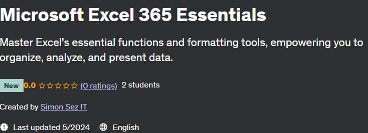 Pictures · Udemy — Microsoft Excel 365 Essentials 2024-5