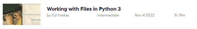 Pictures · Pluralsight — Working with Files in Python 3 2022-11