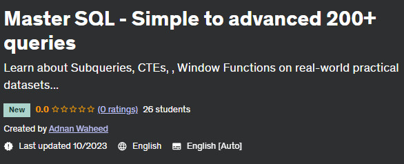Pictures · Udemy — Master SQL – Simple to advanced 200+ queries 2023-10