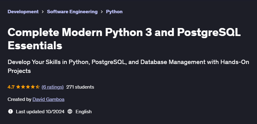 Pictures · Udemy — Complete Modern Python 3 and PostgreSQL Essentials 2024-10