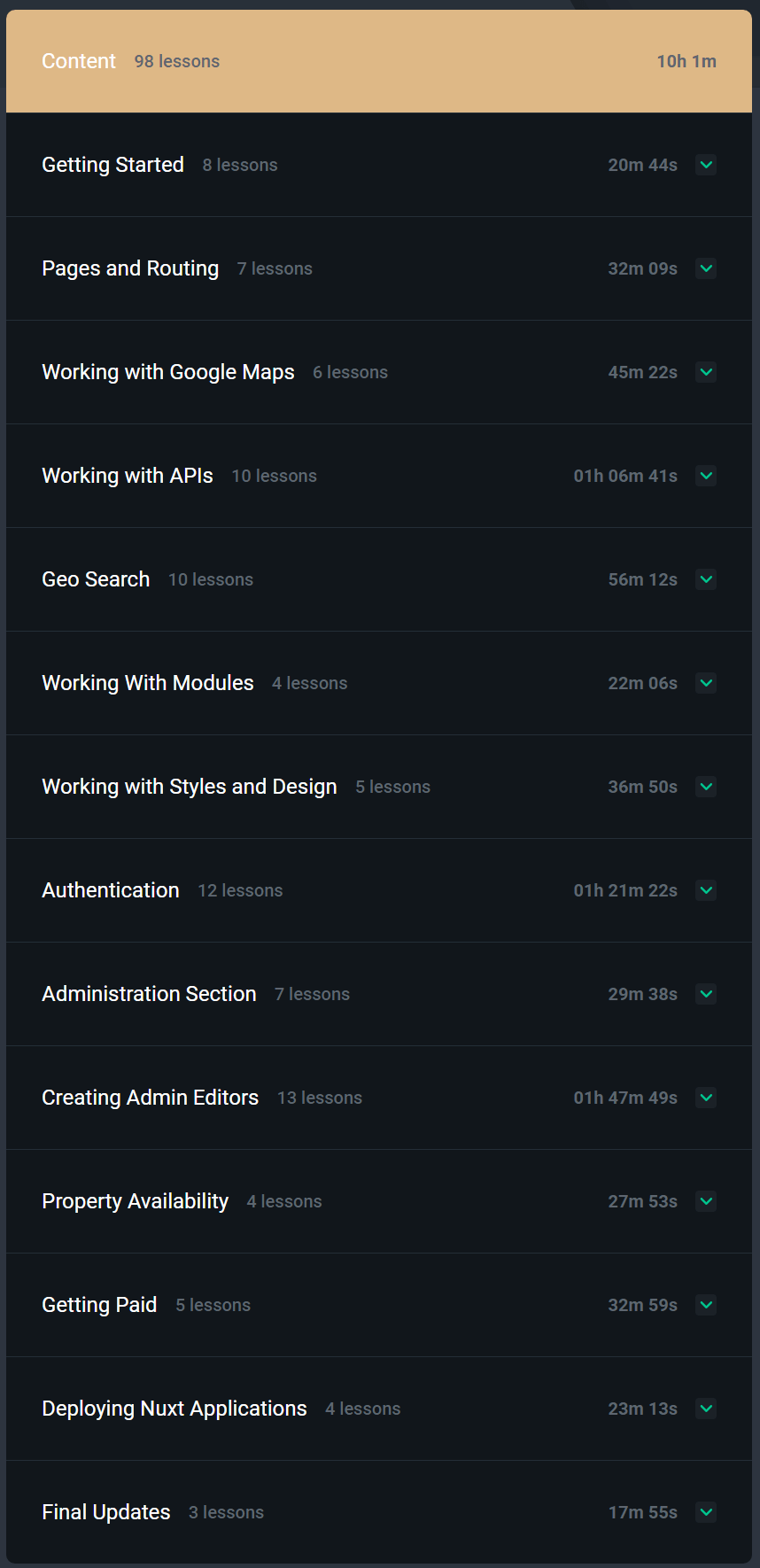 Course topics · MASTERING NUXT – Learn Nuxt.js by Building a Real World App (Complete Package) 2021-9