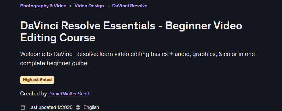 Images · DaVinci résoudra les essentiels – débutant vidéo Editing Course 2026-1