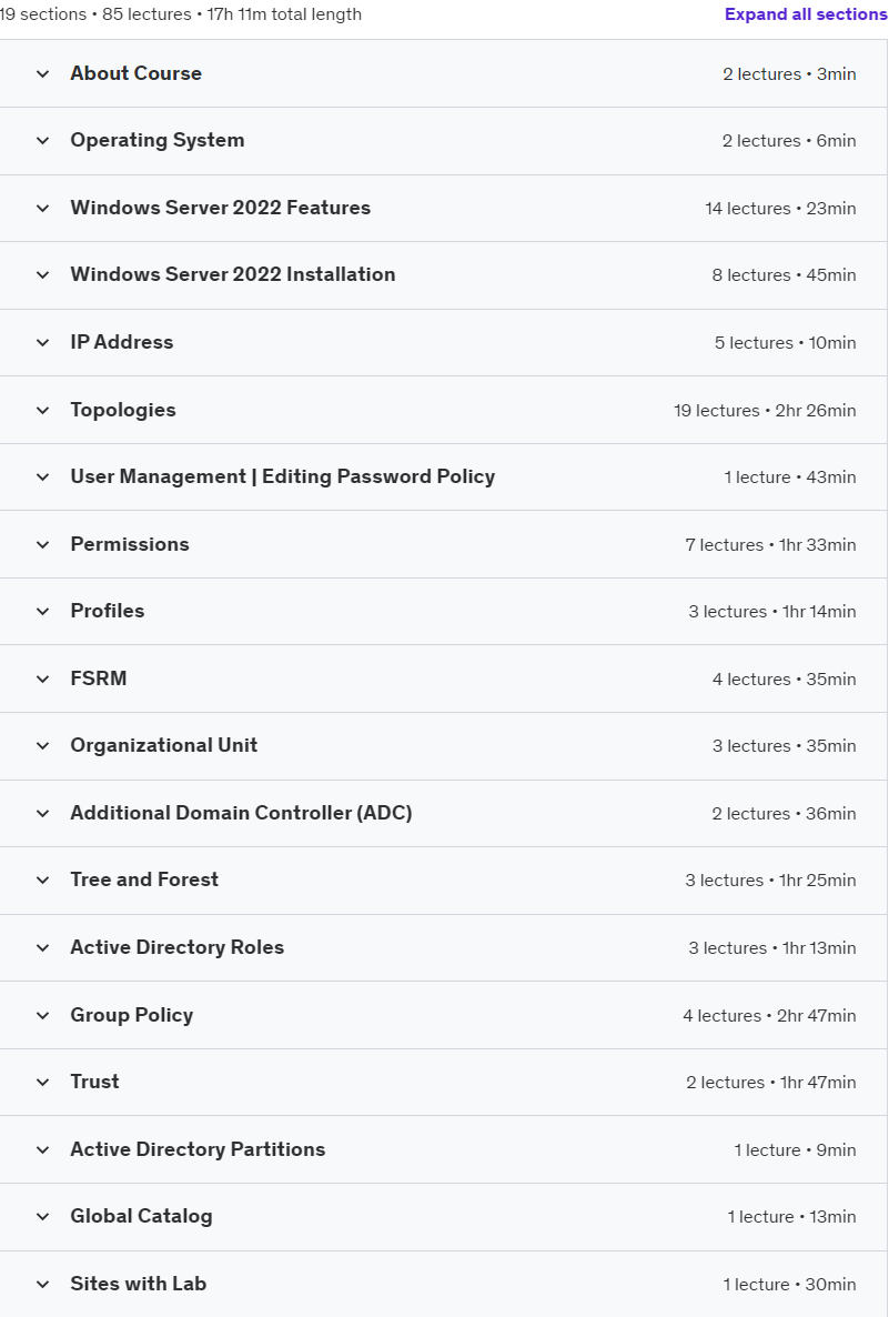 Course topics · Mastering Active Directory: Manage and Optimize The Network 2023-9