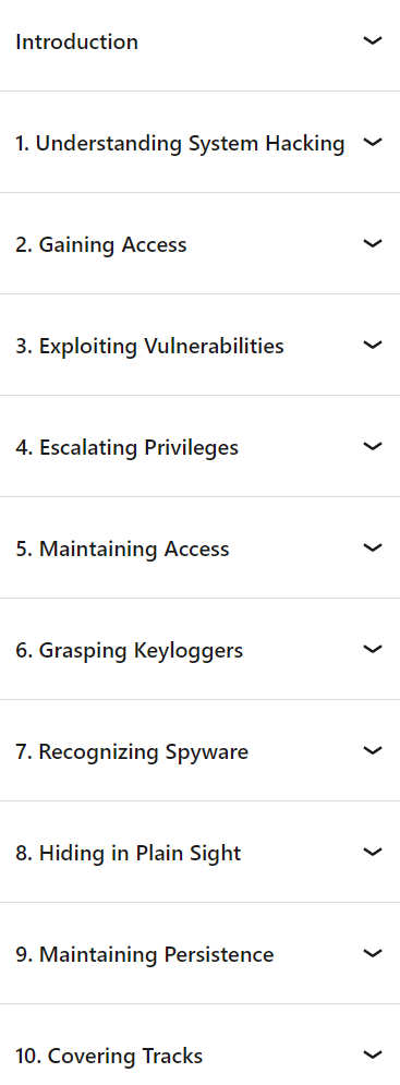 Course topics · LinkedIn — Ethical Hacking: System Hacking 2024-7