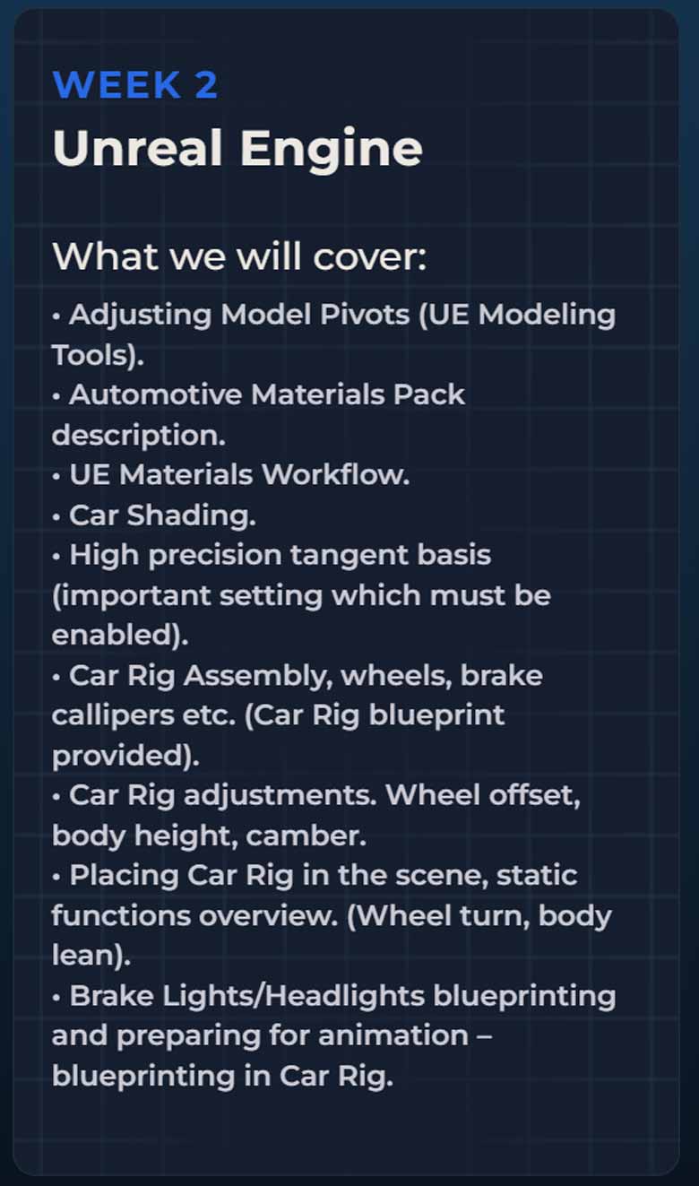 Course topics · DoubleJump Academy — Unreal Engine Complete Automotive Masterclass 2024-6