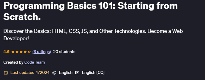 Pictures · Udemy — Programming Basics 101: Starting from Scratch. 2024-4