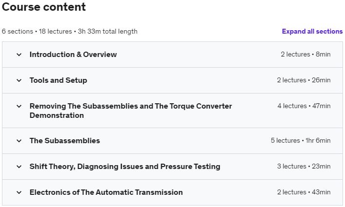 Course topics · The Automatic Transmission 2020-5