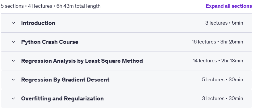 Course topics · Udemy — Python for Simple, Multiple and Polynomial Regression Models 2023-10
