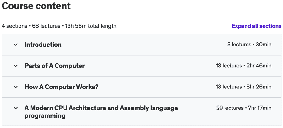 Course topics · Udemy — The Ultimate beginners course for Computer Science or IT 2021-1